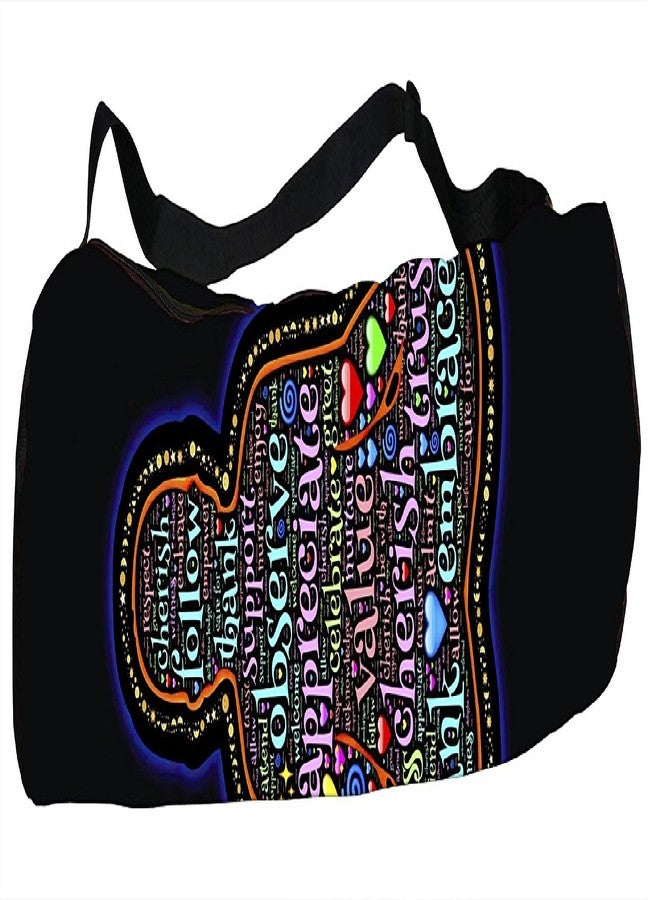 orgner Active Elements Latest Poly Canvas Yoga Mat Bag/Cover. Easy Fit up to 4 mm Thick Yoga Mat. Print Design : Inside Yoga Print as Cheers Follow Observe Value Embrace - Image 3