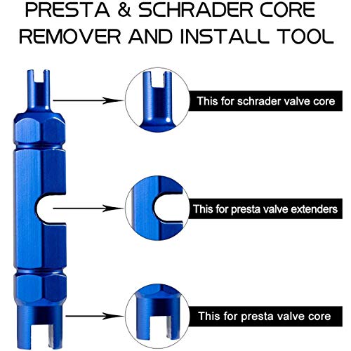 TuoTu Valve Core Remover Tool Kit Bike and Car Valve Core Repair Tool with Brass Replacement Schrader Valve Core - Image 2
