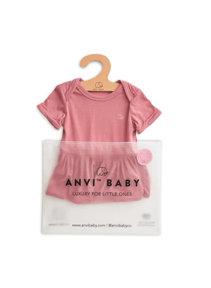 Anvi Baby Mauve Ruffled Dress
