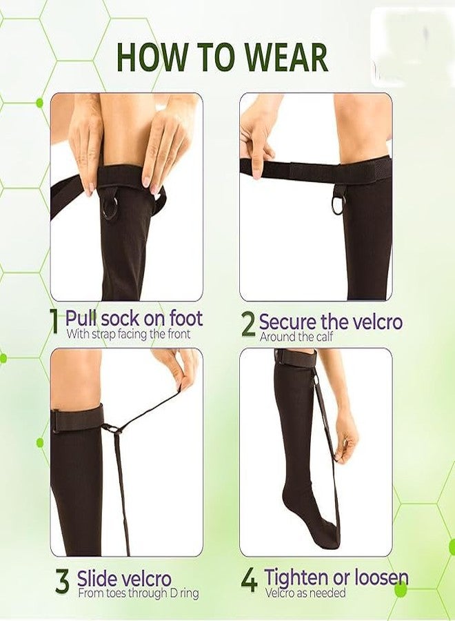 Clobeau Plantar Fasciitis Stretch Sock Non Slip Calf Night Relief for Heel High Arch Pain Achilles Tendonitis Therapy Foot Support Sleeve Stretcher Compression Sleeve Men Women Ultrastretch Night Sock - Image 3