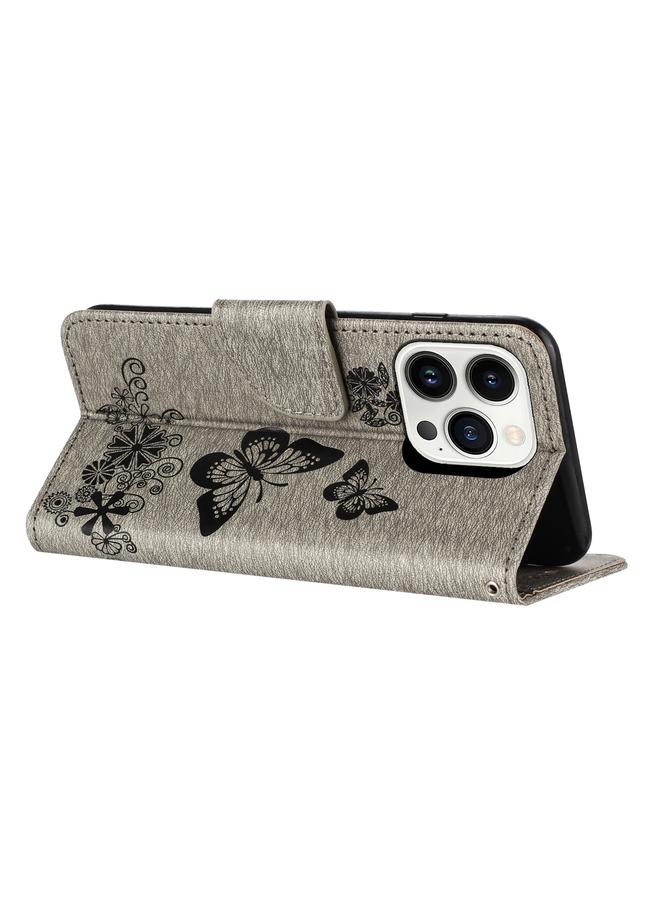 S-TOP Case For iPhone 16 Pro Max Butterfly Embossed Flip Leather Phone Case - Image 4