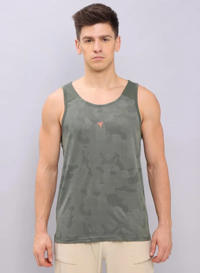 Technosport Technosport Textured Jacquard Round Neck Vest