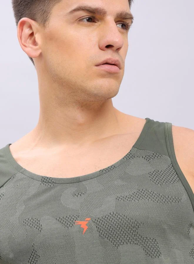 Technosport Technosport Textured Jacquard Round Neck Vest