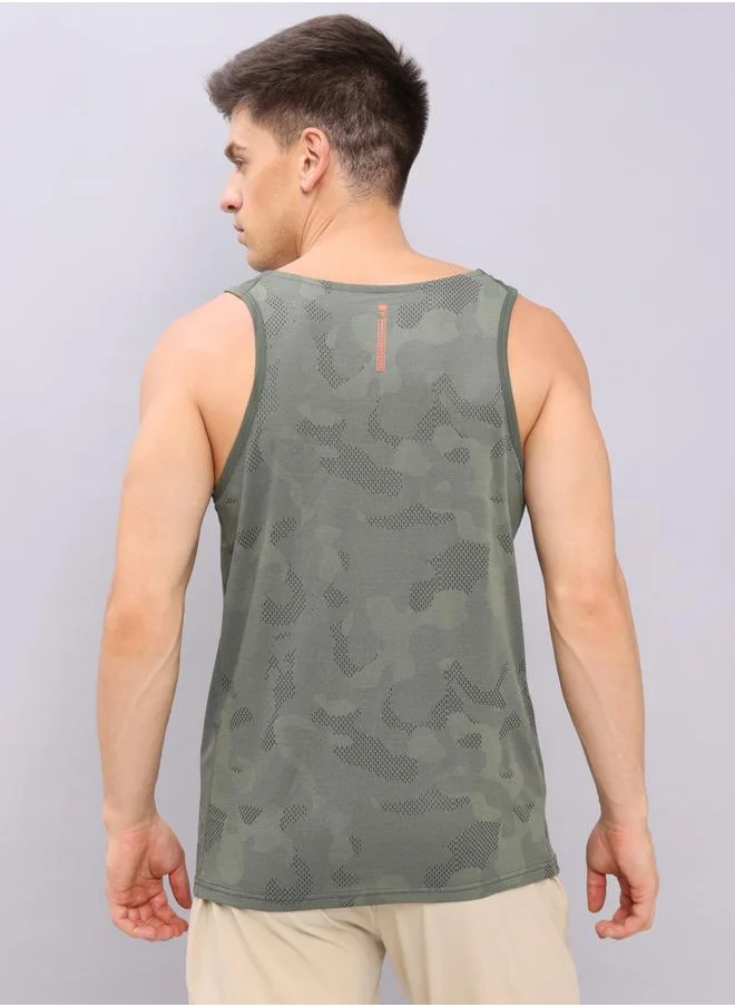 تكنوسبورت Technosport Textured Jacquard Round Neck Vest
