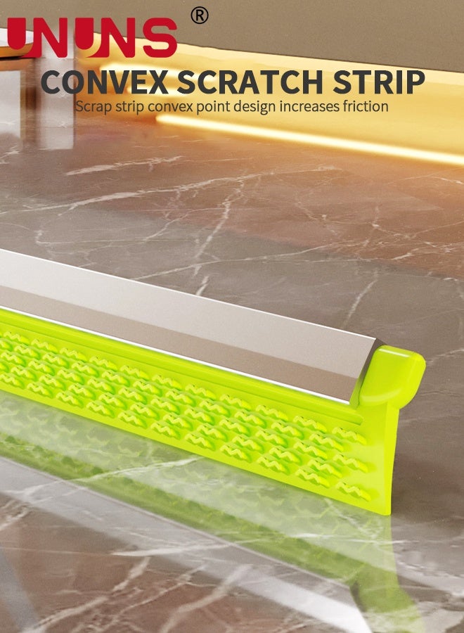 UNUNS 2-in-1 Floor Squeegee Craper Broom,Floor Squeegee with 2pcs 50cm Rubber Foam Stripes Water Scraper Broom, Epoxy Wiper Mop with 143cm Long Handle for Cleaning Concrete Pool Rug Garage Deck Shower Window Outdoor Indoor (Green) - Image 2
