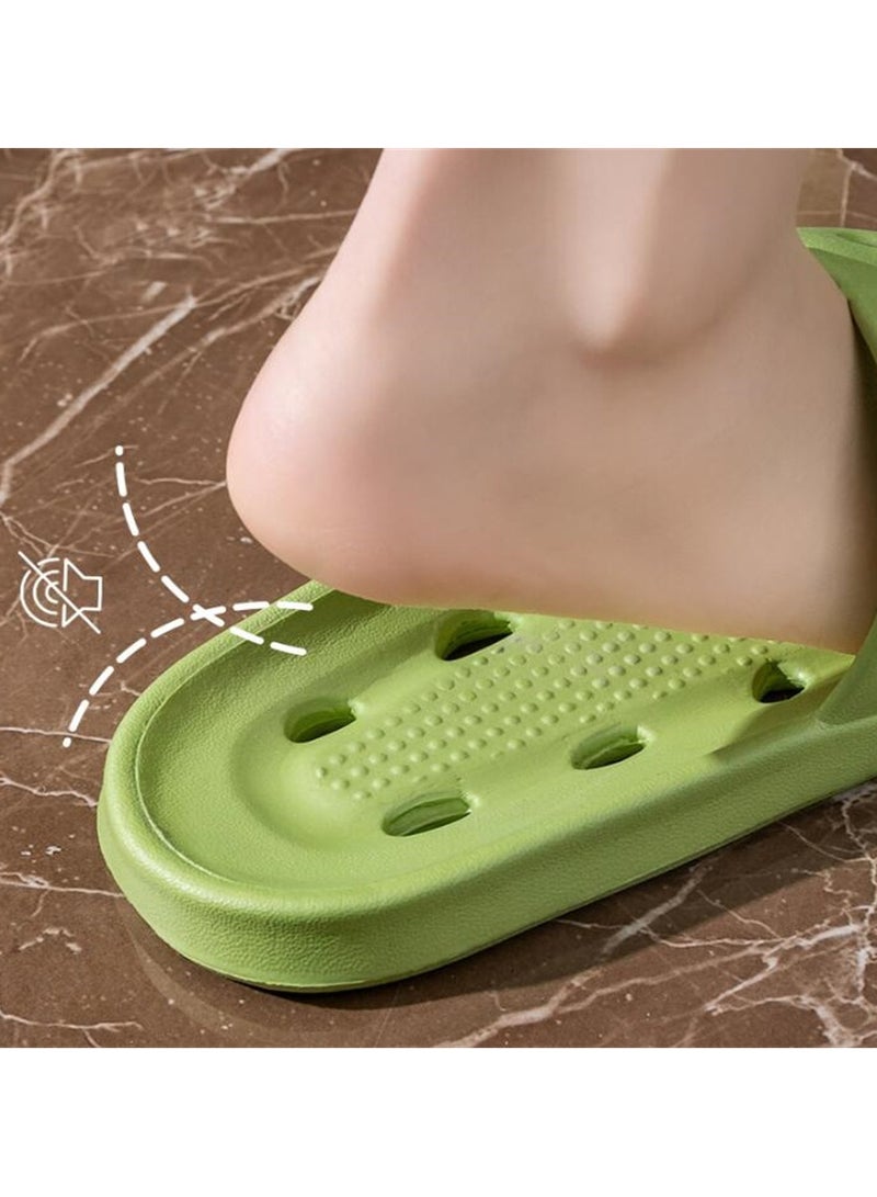Soft Bottom Home Bath Water Leakage Room Anti-slip Universal Slippers Green - Image 3