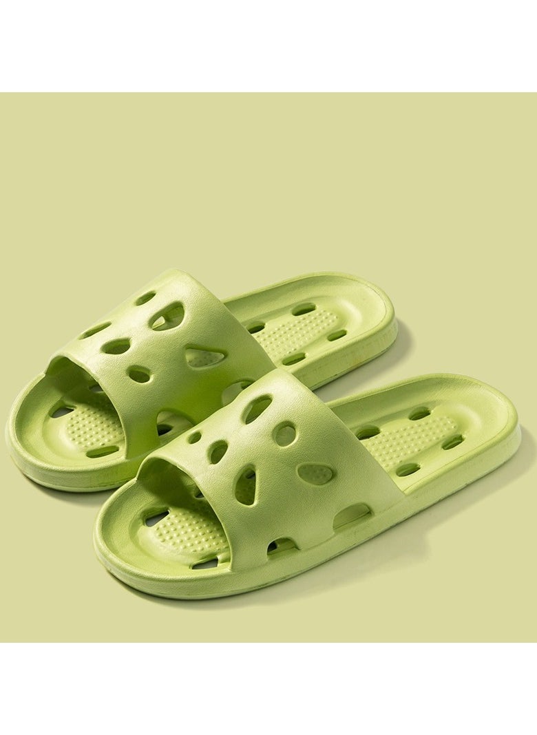 Soft Bottom Home Bath Water Leakage Room Anti-slip Universal Slippers Green - Image 2
