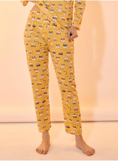 Take Two All Over Cat Print Long Sleeve T-Shirt & Pyjama Set  - Image 4