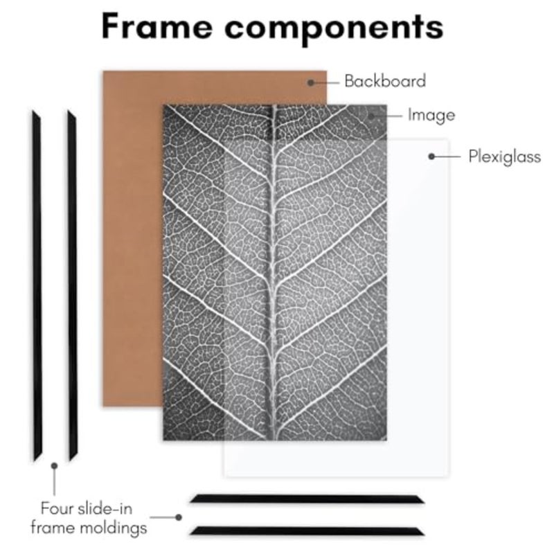 إطار ملصق مقاس 12 × 18 مع غطاء أمامي مصقول - إطار صورة منزلق للداخل مع قالب قابل للبناء - مجموعة فيوجن - إطارات صور لعرض الحائط - أسود - Image 3