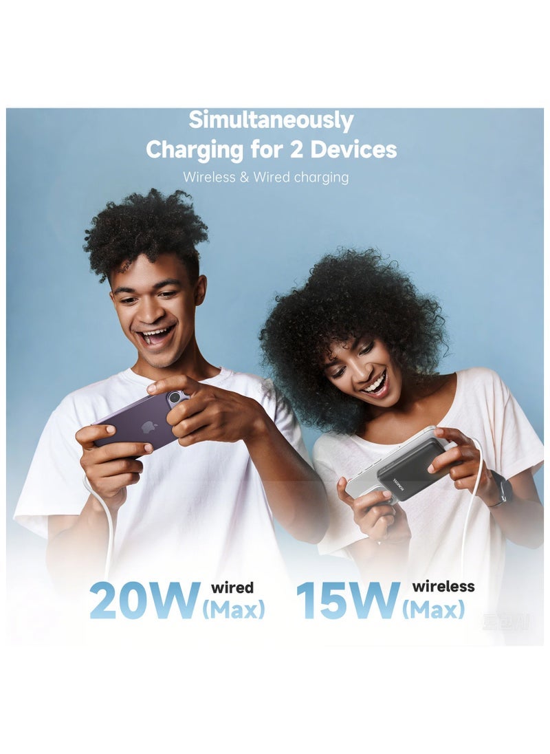 TIGER Magnetic Power Bank 5000mAh – 15W Ultra Slim Wireless Charger | MagSafe Compatible for iPhone & Android | Fast Portable Charging - Image 2