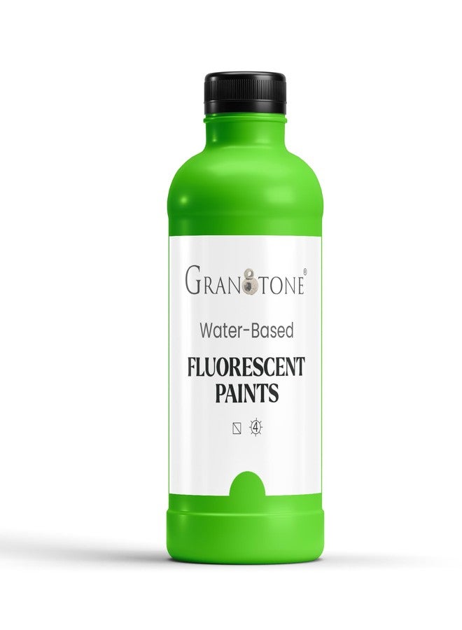 GRANOTONE Neon Fluorescent Colour, 500 ml, Art and Craft, DIY Paint, Rich Pigment, Non-Craking Paint for Canvas, Wood, Leather, Earthenware, Metal (Green) - Image 1