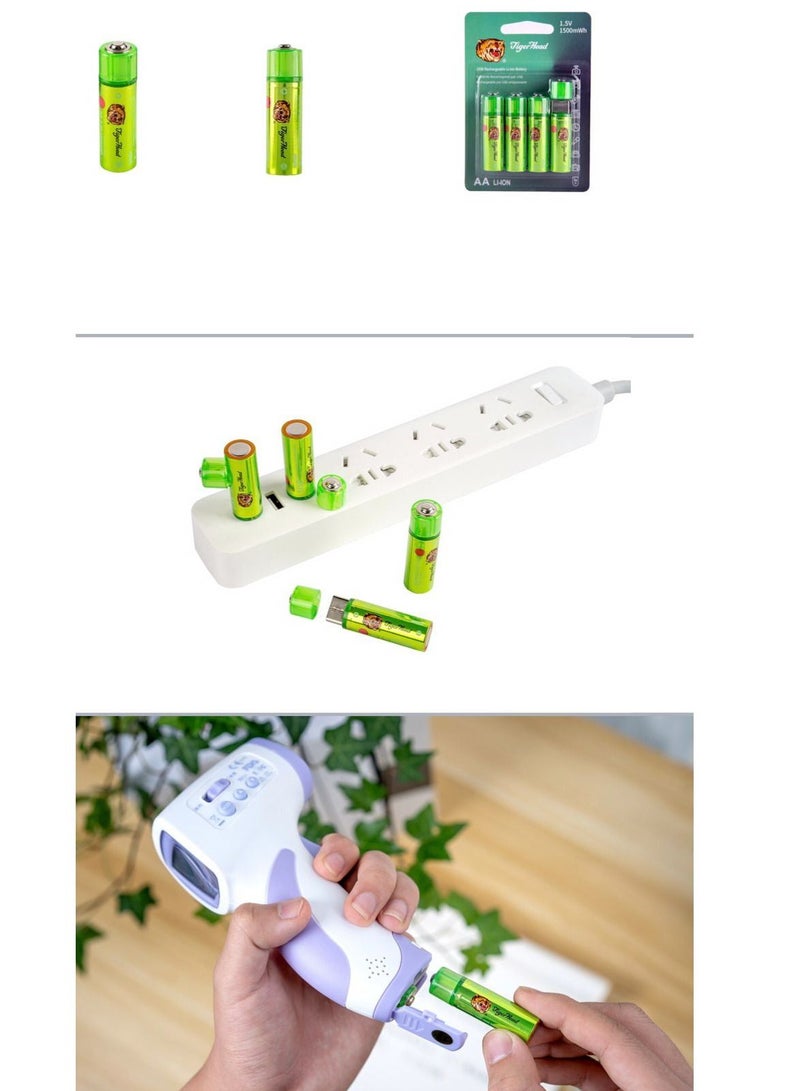 Tiger Head Enjoy reliable and consistent power with TigerHead rechargeable batteries, featuring 1.5V voltage and 1500mWh capacity, designed to meet your daily needs with high efficiency and greater savings. - Image 2