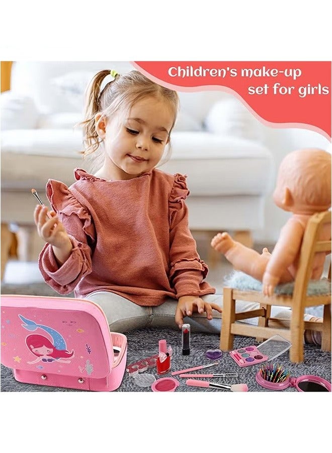 Portable Girl Makeup Bag, Real Kids Makeup Set, Durable And Washable Suitcase, Party Game - Image 3