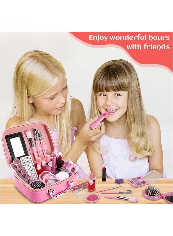 Portable Girl Makeup Bag, Real Kids Makeup Set, Durable And Washable Suitcase, Party Game - Image 5