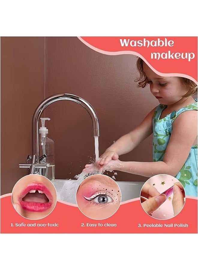 Portable Girl Makeup Bag, Real Kids Makeup Set, Durable And Washable Suitcase, Party Game - Image 4