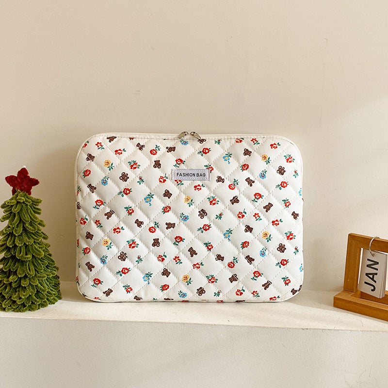 Korean Cute Bear iPad Sleeve Plush Lining 13inch 15inch Laptop Case Large size without hand 