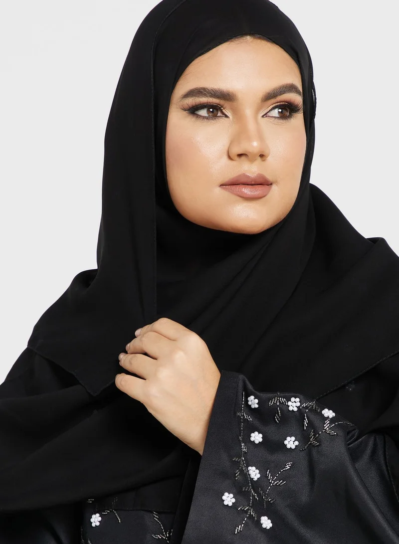 Khizana Embellished Detail Abaya With Sheila