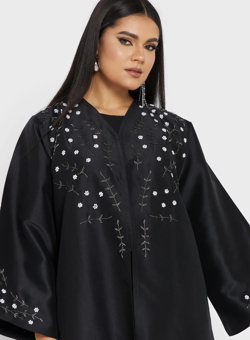 Khizana Embellished Detail Abaya With Sheila