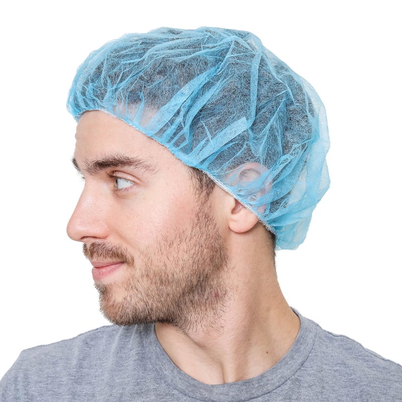 SAFEKO Unisex Polypropylene Bouffant Caps, 100 Count [BLUE | 21"] - Image 4