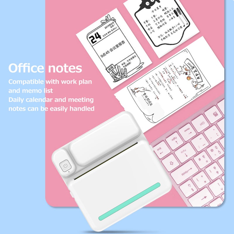 Portable Pocket-size Thermal Printer Wireless BT Printer Simple Operation Support Photo Notes Errors Text Memo Printing Green - Image 5