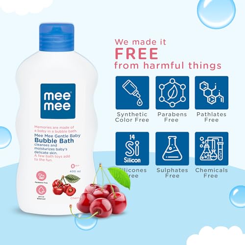 Mee Mee Baby Body Wash 400ml with Cherry & Fruit Extracts | Tear-Free, Mild & Moisturizing Formula |Paraben-Free, Dermatologically Tested, pH Balanced |Gentle Head-to-Toe Bubble Bath for All SkinTypes - Image 2