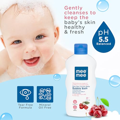 Mee Mee Baby Body Wash 400ml with Cherry & Fruit Extracts | Tear-Free, Mild & Moisturizing Formula |Paraben-Free, Dermatologically Tested, pH Balanced |Gentle Head-to-Toe Bubble Bath for All SkinTypes - Image 3