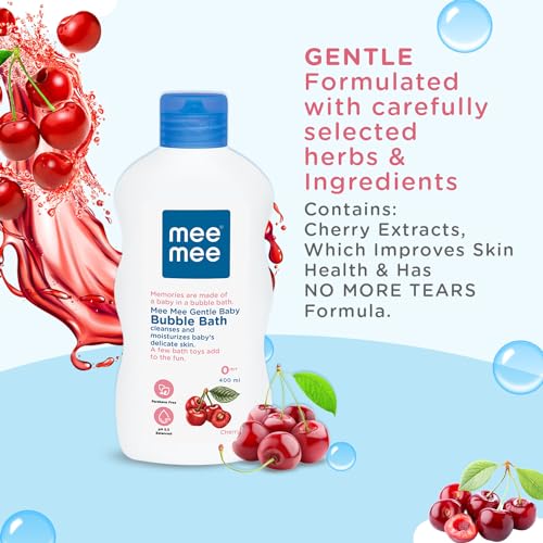 Mee Mee Baby Body Wash 400ml with Cherry & Fruit Extracts | Tear-Free, Mild & Moisturizing Formula |Paraben-Free, Dermatologically Tested, pH Balanced |Gentle Head-to-Toe Bubble Bath for All SkinTypes - Image 4