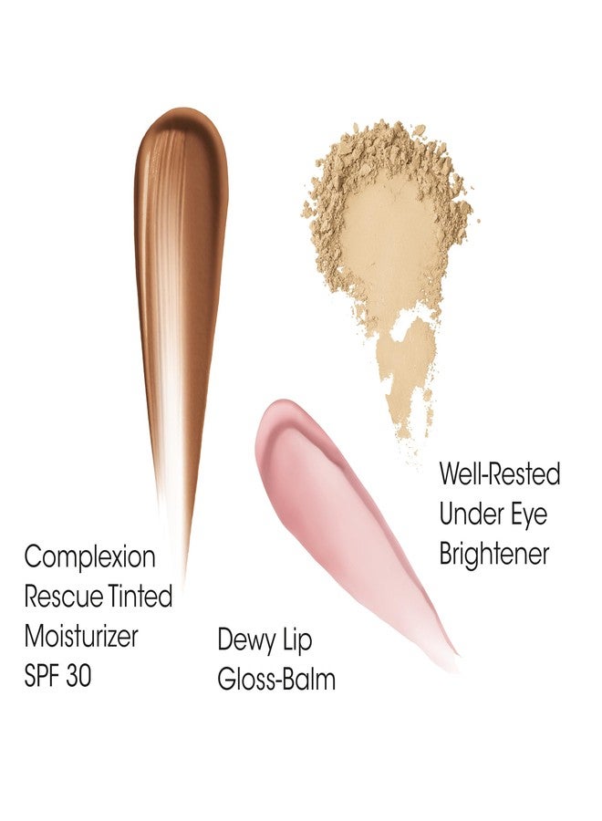 bareMinerals 3-Piece Clean Beauty Gift Set, Includes 3 Full-Sizes, Tinted Moisturizer Mineral SPF 30 + Hyaluronic Acid, Under-Eye Brightener + Concealer, Dewy Lip Gloss-Balm Set, Makeup Trio, Vegan - Image 2