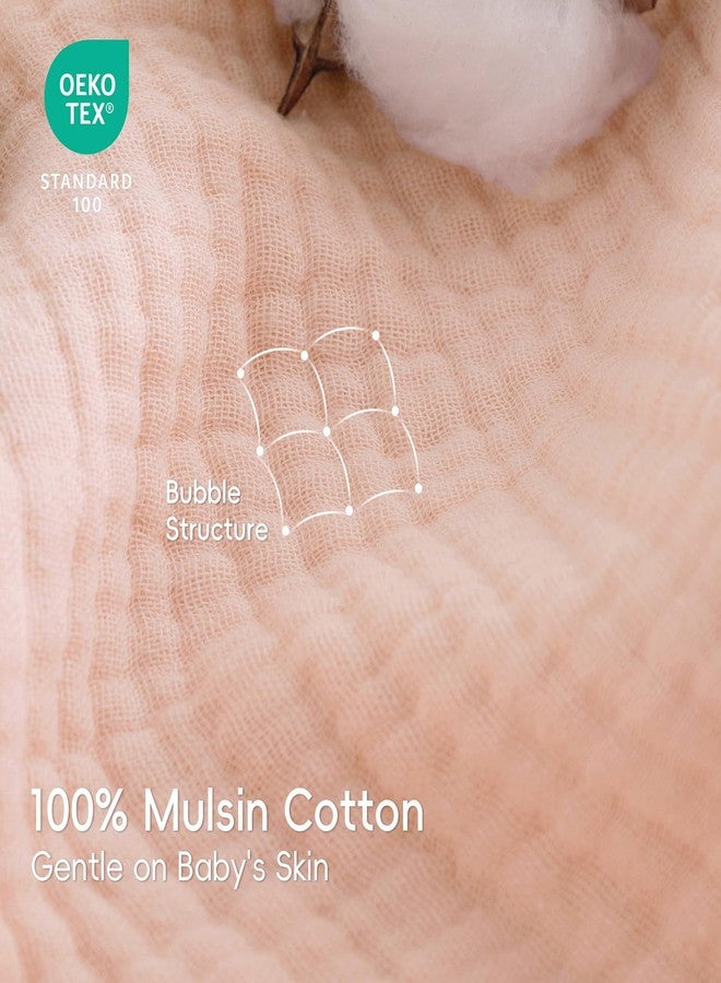 PHF 100% Muslin Cotton Baby Hooded Towels, 2 Pack Bath Towel with Hood for Newborn, Infant, Toddler, Ultra Soft and Absorbent Baby Bath Essentials, Shower Gifts for Girls, 32x32Inch, Pink Floral - Image 2