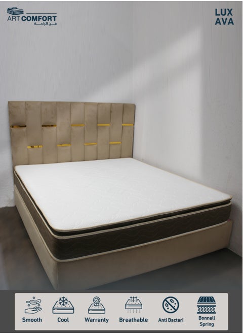 LUXAVA Hotel Mattress | Queen- Reinforced Bonnell Spring with luxurious hotel design, 27 cm thick, insulated felt layer, 4 layers of high-density foam, medium firmness, available in all sizes