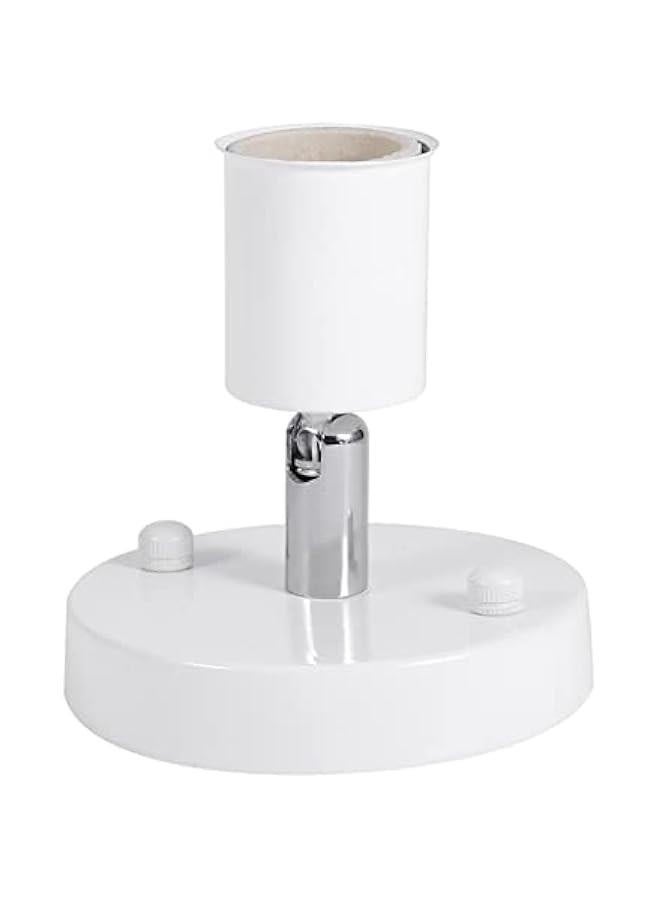 مصباح سقف عصري بتصميم قديم مع قاعدة قابلة للدوران 180 درجة، مصباح جداري مثبت، حوامل لمبة سيراميك حديدية للاستخدام في المرآب أو قبو التخزين (أبيض)، محول حامل لمبة E27، حامل لمبة E27. - Image 4