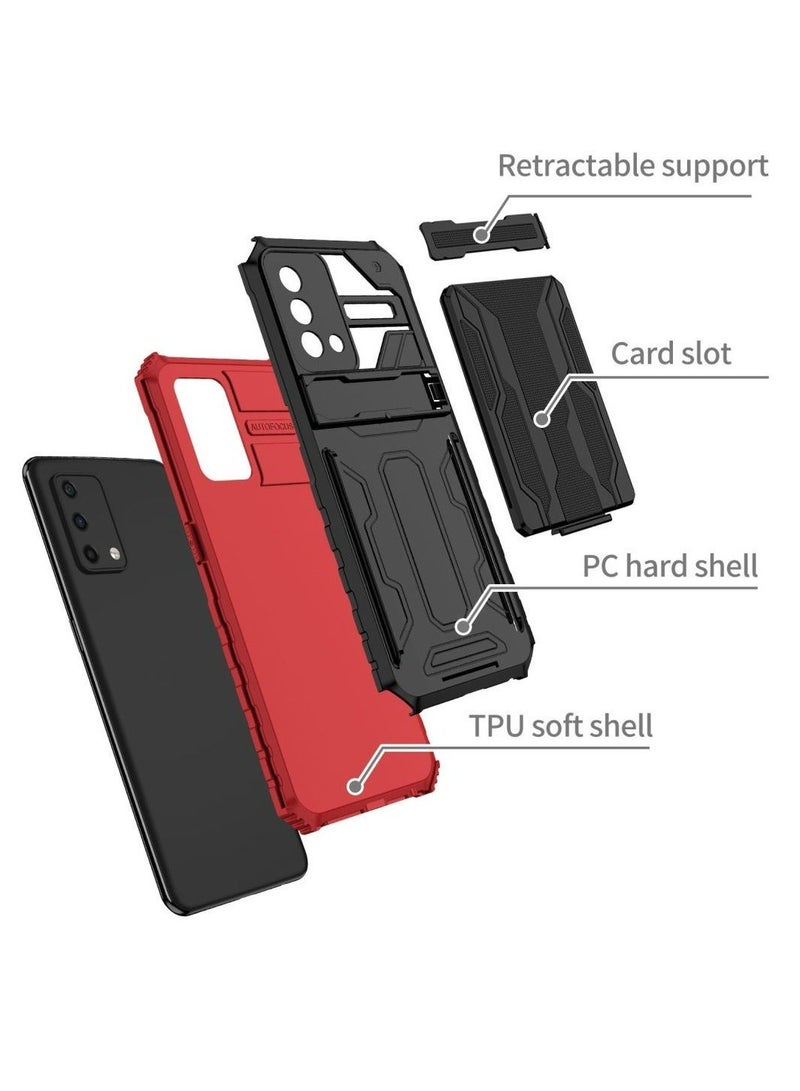Protective Cover for Oppo A74 4G/ Oppo F19 Wallet Case with Credit Card Holder Stand Kickstand Slim Rugged Shockproof Heavy Duty Defender Armor  - Image 2