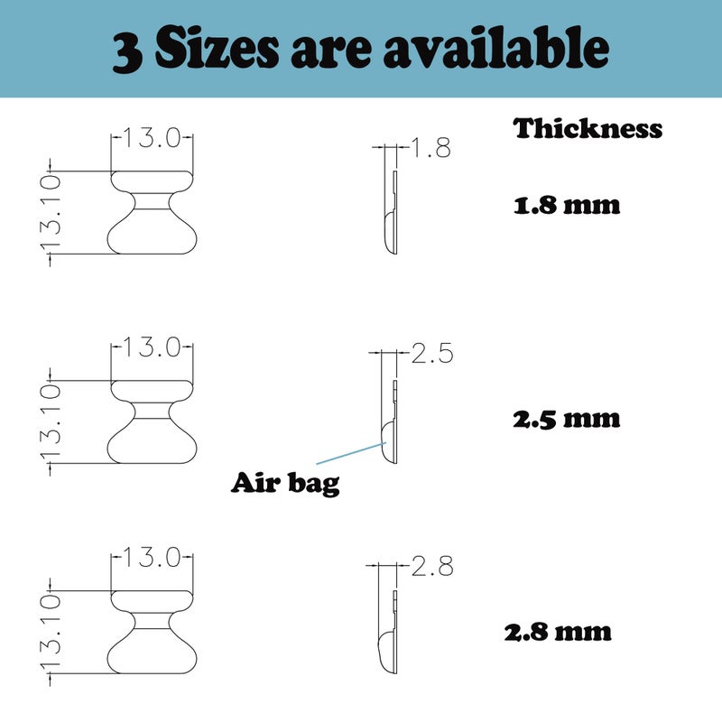 lvvfit New Air Bag Nosepads Butterfly Shape 12 Pairs Adhesive Eyeglass Nose Pads Comfortable Air Chamber Nose Pads Anti-Slip Nose Pads For Eyeglasses Sunglasses Spectacles (Black 1.8Mm) - Image 4