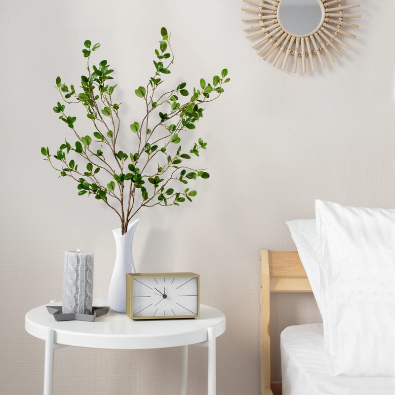 Sggvecsy 43â€™â€™ 2Pcs Artificial Ficus Branches Faux Leaf Spray Green Eucalyptus Branches Artificial Greenery Stems Fake Ficus Twig Plants for Home Office Wedding Vase Filler Shop Decoration - Image 4