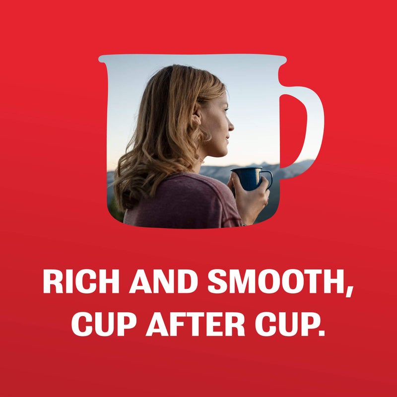 Hills Bros قهوة هيلز بروس بالتوازن المثالي، تحميص متوسط، نكهة غنية كلاسيكية كاملة الجسم، نصف الكافيين، 23 أونصة - Image 3