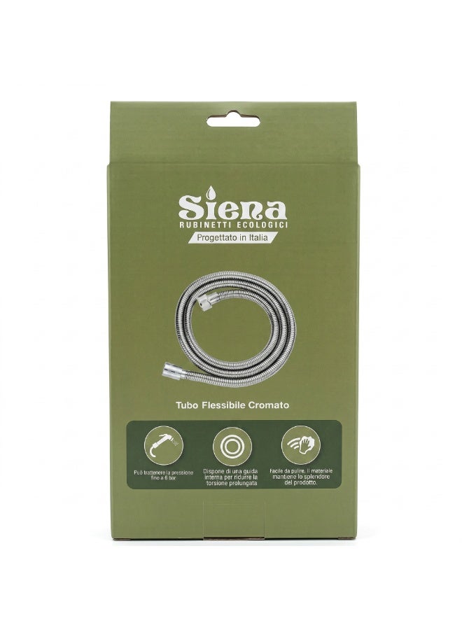 Siena Rubinetti Ecologici Flexible Chrome Hose for Bidet, Shattaf, Shower - Image 2