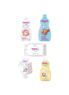 Saving Bundle 1  (Shampoo 250ml - Shower Jel 300ml- Wipes - Oil 100ml - Diaper Rash )