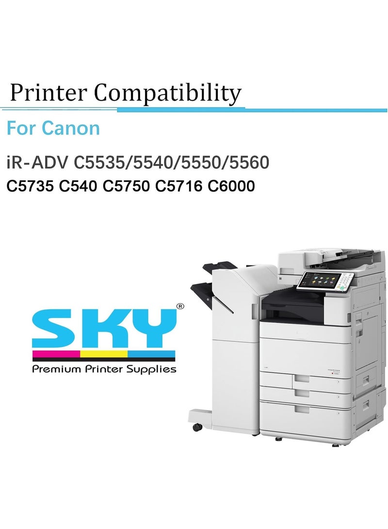SKY Compatible CEXV51 GPR55 NPG71 Yellow for  IMAGERUNNER Advance C5535 5535I C5540I C5550I C5560I C5735 C540 C5750 C5716 C6000 - Image 2