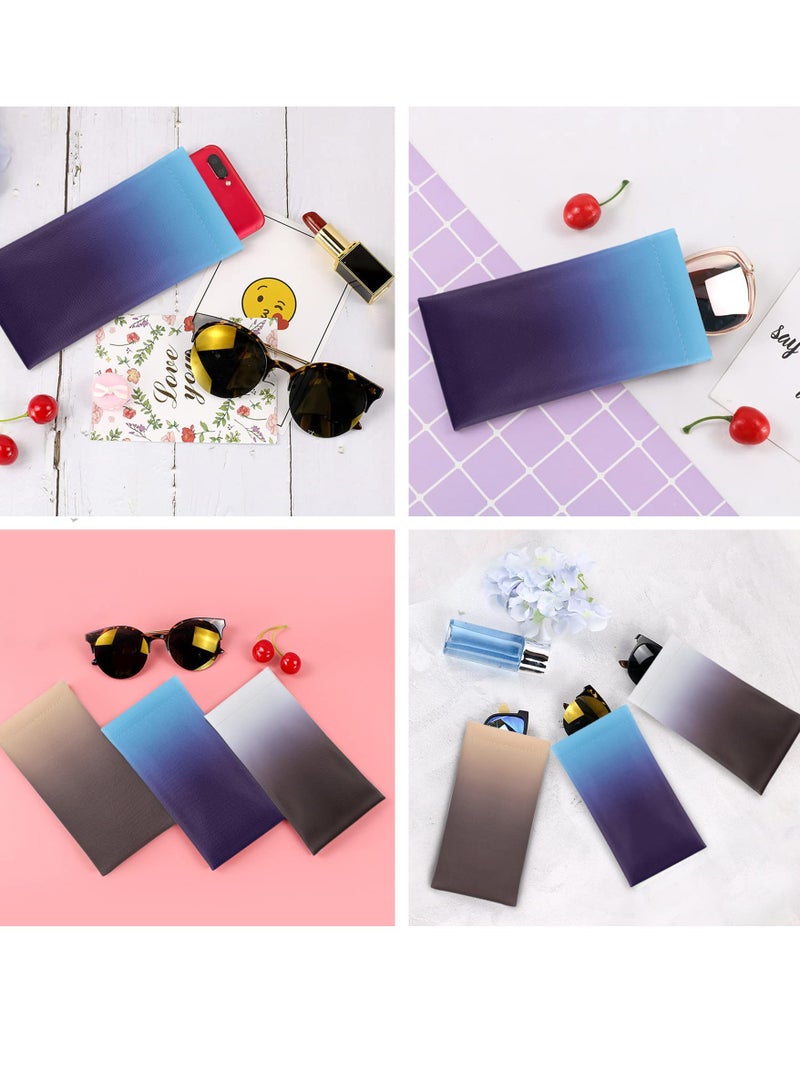 3 Pack Soft Glasses Case, Portable Soft PU Sunglasses Bag Pouch Waterproof, Travel Leather Spectacle Case for Women