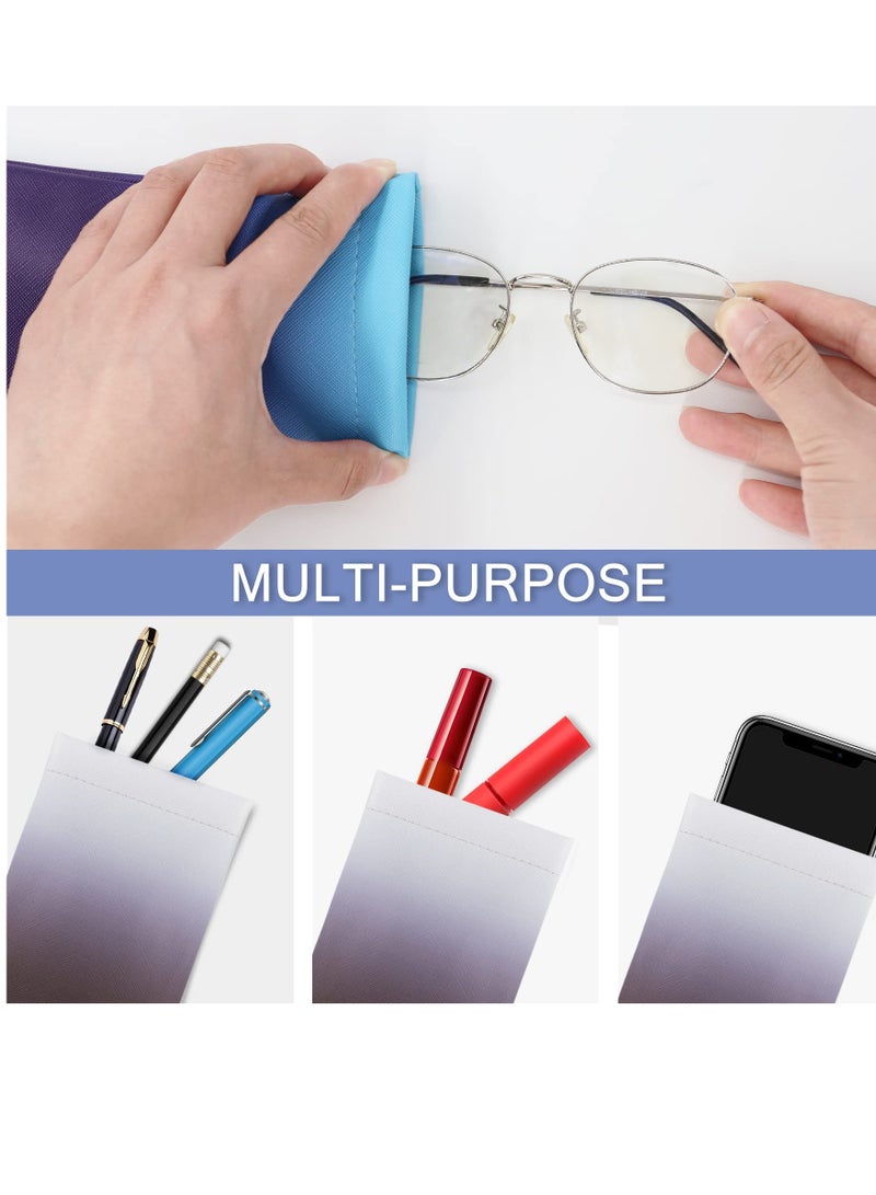 3 Pack Soft Glasses Case, Portable Soft PU Sunglasses Bag Pouch Waterproof, Travel Leather Spectacle Case for Women