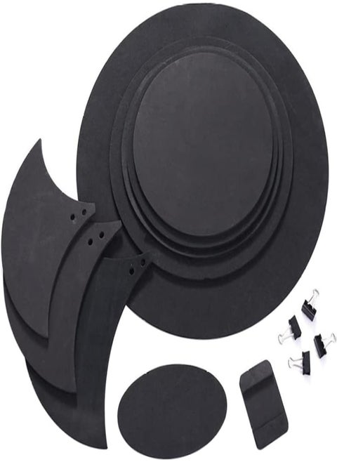 Drum Mute Pads Five Drums Three Cymbals Jazz Drum Mute Pad Drumming Rubber Practice Pad Set 10piece Set Black, Drum Mute Pads,Jazz Drum Mute Pad,Drum Dampeners,Drum Kit Mute Pads,Drum Kit Mutes