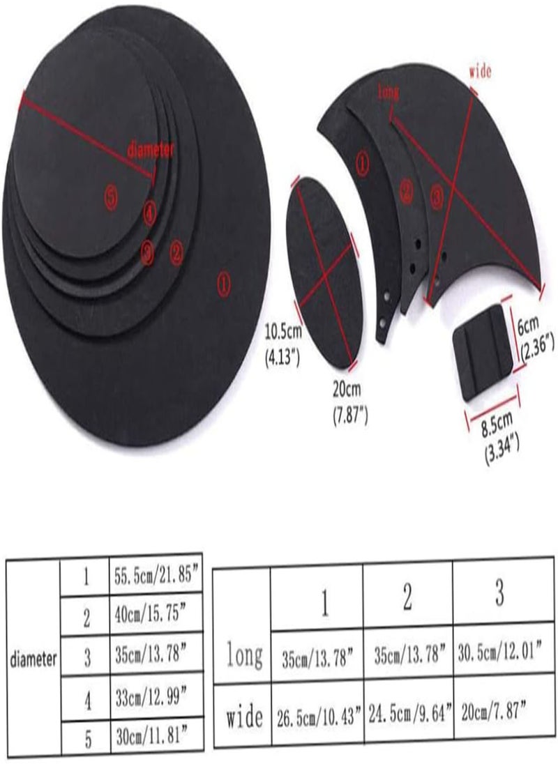 Drum Mute Pads Five Drums Three Cymbals Jazz Drum Mute Pad Drumming Rubber Practice Pad Set 10piece Set Black, Drum Mute Pads,Jazz Drum Mute Pad,Drum Dampeners,Drum Kit Mute Pads,Drum Kit Mutes