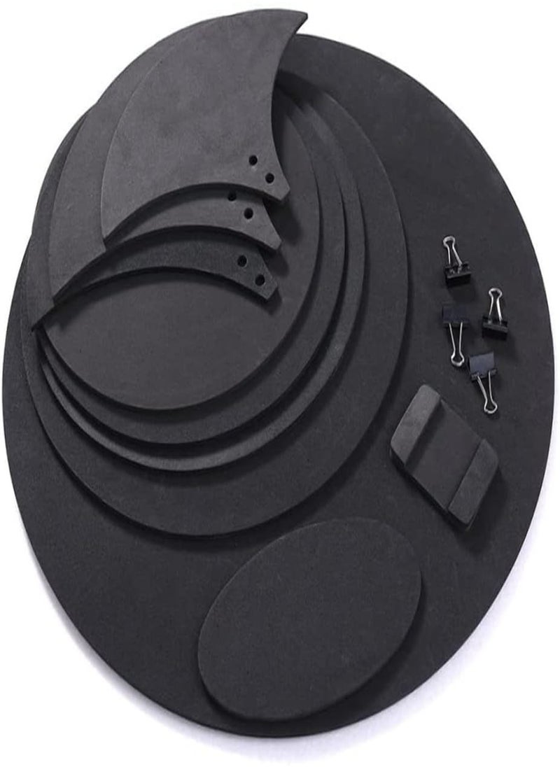 Drum Mute Pads Five Drums Three Cymbals Jazz Drum Mute Pad Drumming Rubber Practice Pad Set 10piece Set Black, Drum Mute Pads,Jazz Drum Mute Pad,Drum Dampeners,Drum Kit Mute Pads,Drum Kit Mutes