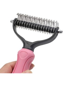 Pet Deshedding Brush - Double-Sided Undercoat Rake For Dogs & Cats - Shedding Comb And Dematting Tool For Grooming-Large-Pink - pzsku/ZF8AF23633AB691C764CDZ/45/_/1728311619/f8a98f9c-3a91-4f4f-9602-fdc48cc2d15a