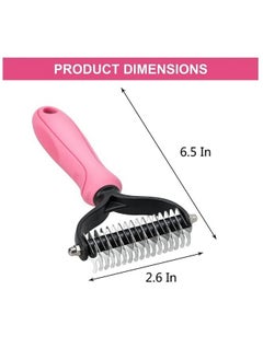 Pet Deshedding Brush - Double-Sided Undercoat Rake For Dogs & Cats - Shedding Comb And Dematting Tool For Grooming-Large-Pink - pzsku/ZF8AF23633AB691C764CDZ/45/_/1728311622/17516e95-6596-4c90-920b-5ccfbf797a52