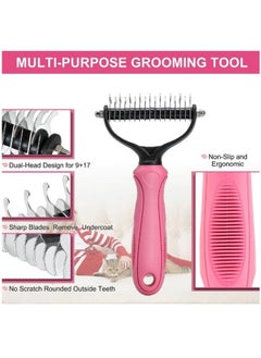 Pet Deshedding Brush - Double-Sided Undercoat Rake For Dogs & Cats - Shedding Comb And Dematting Tool For Grooming-Large-Pink - pzsku/ZF8AF23633AB691C764CDZ/45/_/1728311623/671ab6a6-cba1-4d2d-bd92-8d407db34bc6