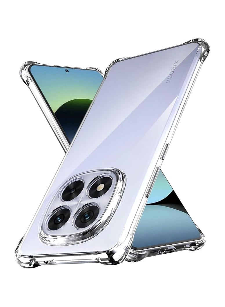 QIRG Compatible with Xiaomi Redmi Note 14 Pro+ 5G Case(Clear TPU),Shockproof Bumper Cover Anti-Scratch Protective Slim Thin Crystal Phone Case