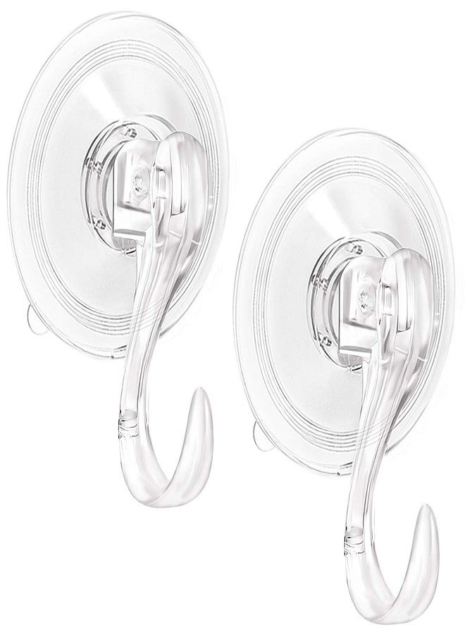 GameXcel 2PCS Wreath Hanger, Suction Cup Hooks with Key Lock, Heavy Duty Vacuum Wall Window Shower Suction Cup Hook and Wreath Hanger for Front Door, Wreath Holders, Plastic Hook Cup Holds up to 22 Lbs - Image 1