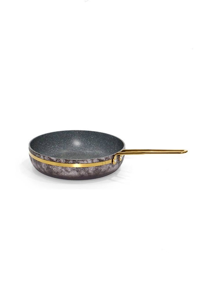 Perfectly Designed Aluminum Saj Cooking Pan 24 cm, Grey/Black/Gold - Image 1