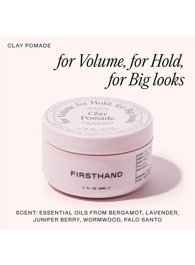 Firsthand Supply Clay Pomade - Clean & Non-toxic Hair Care Ingredients - Long Lasting & Easy to Restyle - 3oz (88ml) - Image 2